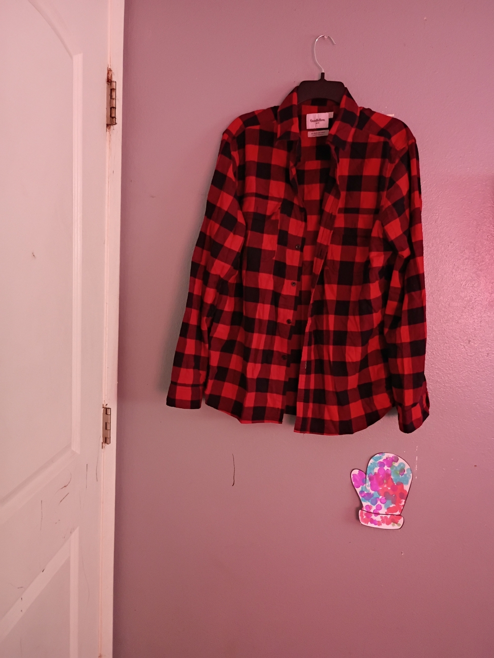 Men's Red & Black Buffalo Plaid Button-Down Shirt
